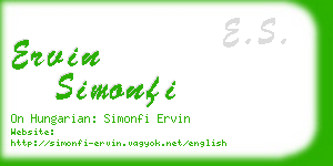 ervin simonfi business card